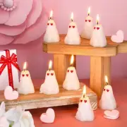 20 Pcs Valentine's Candles Heart Ghost Candles Spooky Soy Wax Burning Candle ...