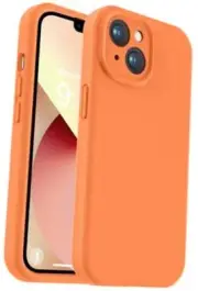 Compatible with iPhone 13 Case, Liquid Silicone Upgrade [Camera Bright Orange