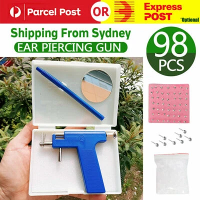 Professional Steel Ear Nose Navel Body Piercing Gun With 98pcs Studs Tool Kits