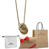 在飛比找momo購物網優惠-【COACH】coach 新款 珍珠水鑽雙扣環項鏈套組 金色