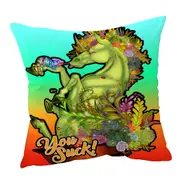Funny Chameleon and Rudicorn Quote Cushion Cover