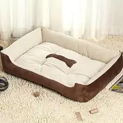 Dog Bed for Large Dogs Dog Crate Mat 36 Inch Comfy Fluffy Kennel Pad for Dogs Up to 60 lbs,Non-Slip Bottom Pet Sofa Bed 36" x 27" (Brown)