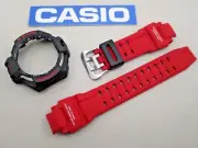 Genuine Casio G-Shock GA-1000 GA1000 red resin watch band & black bezel set
