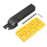 Zq2020R 20Mm Parting Off Turning Tool Holder With 10Pcs Sp300 3Mm Carbide Inserts
