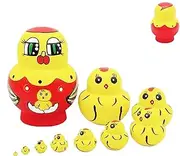 Rukjmqi Russian Nesting Doll Toys | Wooden Toy Crafts Animal Pattern Nesting Toys 10X Set - Poultries Pattern Stacking Girls