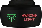 12V 20A / 24V 10A ON-Off Horizontal Rocker Switch Awning Light 6B42SGR Universal fits Toyota Nissan Holden Mitsubishi Ford Amarok etc. Dual LED in Green red