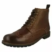 Mens Clarks Brogue Detailed Lace Up Boots Bowzer Hi