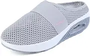[Cysincos] Women's Breathable Mesh Walking Mules Shoes, Knit Flats Platform Sandals Lightweight Slip on Backless Sneakers for Women