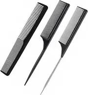 NOLITOY Professional Pointed Tail Hair Comb Set 3pcs Anti-static Combs for Wet/dry Hair Child Bangs Comb Home Salon Kit