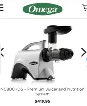 Unused Juicer Omega Nutrition System Juice Extractor Model NC800HDS
