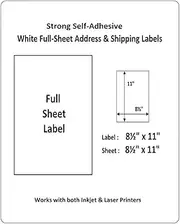 BESTeck Full-Sheet 1UP 8.5"x11" Self Adhesive Shipping Address Labels for USPS FedEx UPS Amazon FBA Works Laser and Inkjet Printers (500 Sheets)