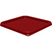 San Jamar 1197105 Squares Food Storage Container Lid, 9 X 9 X 0.63, Red, Plastic