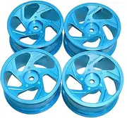 STARTIST RC Wheel Rim Set 1/12 RC Crawler Car Parts 52mm Aluminum Alloy Replacement Stylish Upgrade Kit Rim Hub for MN128 MN86S, Blue