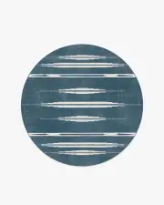 185' Round | Machine Washable Runner Rug | Kid & Pet Friendly | Indoor Rug | Raye Indigo & Ivory Rug | Ruggable