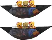 SimpleHouseware Jumbo Corner Toy Hammock for Stuffed Animals, 2 Pack, Black