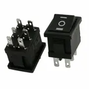 10 Pcs DPDT ON-OFF-ON Snap In Rocker Switch 6A/250V 10A/125V AC