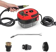 2500W Portable Steam Cleaner, High Temperature High Pressure Steam Cleaning Machine with Cleaning kit Tool 6 Adjustable Speeds for Kitchen Bathroom Furniture, Windows, Autos, Floors red