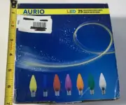 Aurio Lighting C9 LED Flashing Christmas Retrofit Lights E17 Base 25 Pack