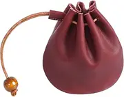 [CONGARTENO] Leather Storage Bag Mini Coin Pouch Change Bag Small Wallet Key Tote Coin Holder Vintage