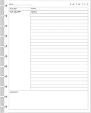 Letter Size Cornell Notes Filler Paper - 11 TUL Disc Cornell Notes Loose Leaf Paper, 50Sheets / 100Pages, 100gsm White Paper, 8.5'' x 11''
