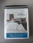 Luxe Living Set of 4 Standard Pillowcases White 1500 Thread Count NEW Bedding