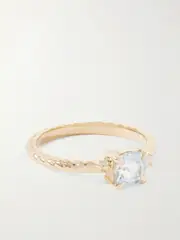 [STONE AND STRAND] STONE AND STRAND - Blue Lagoon At Twilight 10-karat Gold, Aquamarine And Diamond Ring - 7 7 Gold