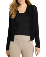 Nic+Zoe Front Zip Mesh Cardigan
