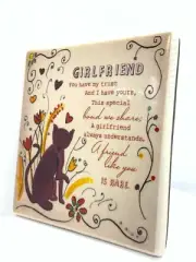 About Face Design's Girlfriend Inspired Hand Crafted Ceramic White Tile: 5 x 5"