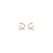 [Bottega Veneta] Bottega Veneta-Silver And Golden Knot Earrings-Donna OS OS