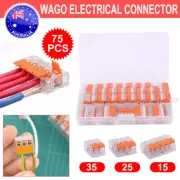 75pcs Reusable For Wago Type 221 Electrical Connector Wire Block Clamp Terminal