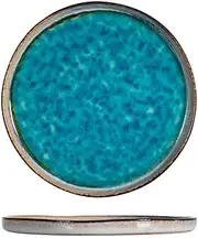 H&H 839030 Teide Stoneware Fruit Plate, Light, 21 cm, Stone, Blue, Yellow