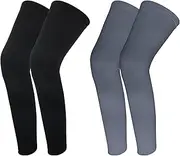 [Hariendny] 2 Pcs Leg Compression Sleeves for Men Women, Compression Leg Sleeves Basketball, Full Leg Sports Compression Sleeve, Compression Long Knee Sleeve for Running, Cycling, Football