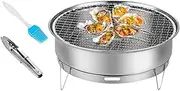 Portable Charcoal Grill, BBQ Grill Charcoal - Portable Stainless Steel Barbecue Grill - BBQ Charcoal Grill, Garden Grill, Charcoal Oven for Outdoor Camping Picnic