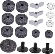 Kisangel Cymbal Felt Washer and Sleeve Set Durable Hi Hat Felt Pads Cymbal Replacement Accessories for Enhanced Performance Grey Color