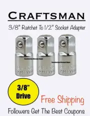 Lot of 3 Craftsman Extension ADAPTER Bar 3/8" Dr x 1/2" CMMT99293
