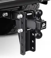 METOWARE Adjustable Trailer Hitch (22, 000 LBS GTW) - Tow Hitch Fits 2'' Receiver - 6'' Drop/Rise for Truck with 1-7/8" & 2" Hitch Ball, with Double Stainless Steel Locks & Hitch Pin
