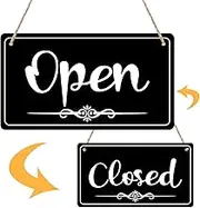 Open Signs for Business Double Sided Open Closed Sign Business Hours Sign Hanging Business Open Sign with Rope Hours of Operation Sign for Business Walls Window Shop Bar Hotel 11x6.1 inch