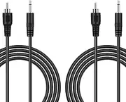 Bolvek 2 Pack 6ft RCA Male to 3.5mm 1/8 inch Monaural Mono Male Plug Jack Connector Audio Converter Cable for Pre-Amp Subwoofer Soundbar Speakers