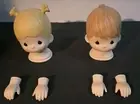 Porcelain Bisque Girl/Boy Doll Head & Hands Painted Face With Hands/Pattern HTF