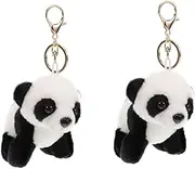 jojofuny 2pcs Plush Keychain Adorable Bag Pendant Plush Animal Keychain Backpack Pendant Animals Shaped Keychain Backpack Keychain Plush Bag Keyring Panda Child Ornament Zinc Alloy