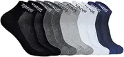 [XJARVIS] Ankle Length Cotton Bamboo Socks for Men & Women | Soft & Breathable | Sports Half Terry Cushion Towel | Ideal for Gym, Running & Casual Wear | Odor Free, Pack of 5, Black, Dark Grey, Grey,