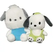 2 Sanrio Pochacco Plush Lot XL & Medium Sizes Kawaii Anime Soft