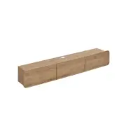 Design Square Elara Wall-Mounted TV Stand Entertainment Unit 180cm 3-Doors Oak