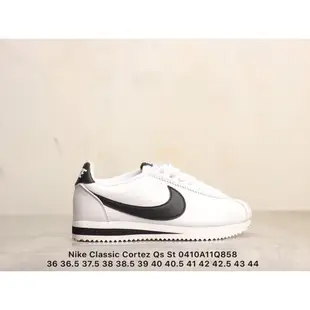 耐吉Nike Classic Cortez Qs S 阿甘炮彈復古跑步鞋 白黑