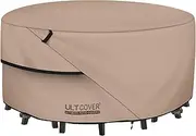 ULTCOVER Round Patio Furniture Cover - Outdoor Waterproof Table with Chair Set Cover 92 inch
