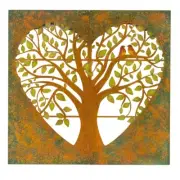 Willow & Silk Lasercut 35.5cm Heart Tree Of Life/Birds Wall Art/Room Decor