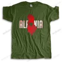 在飛比找蝦皮購物優惠-酷阿爾巴尼亞地圖國旗阿爾巴尼亞鷹男士 T 恤純棉帥氣 T 恤