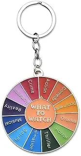 [Guqqeuc] Movie Decision Keychain Funny Couple Gifts for Boyfriend Girlfriend Wheel Pin What to Watch Keyrings Birthday Gifts for Him Her Decision Maker Key Chains Gifts for Friend Family