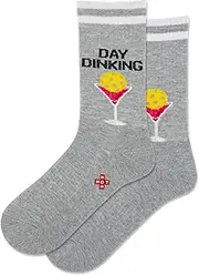 [Hot Sox] HOTSOX Women's Day Dinking Active Crew 1 Pair Pack, Grey Heather, Women's Shoe Size: 4-10, Grey, 4-10