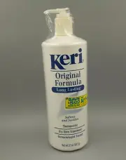 Vintage 1997 Keri Original Formula Lotion Plastic Pump Bottle 32oz